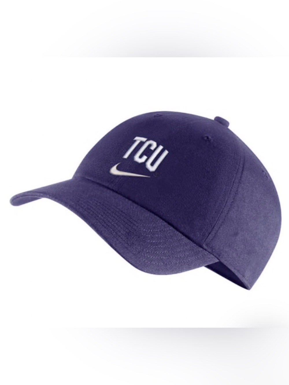 TCU Nike Dry Fit purple baseball hat with adjustable back